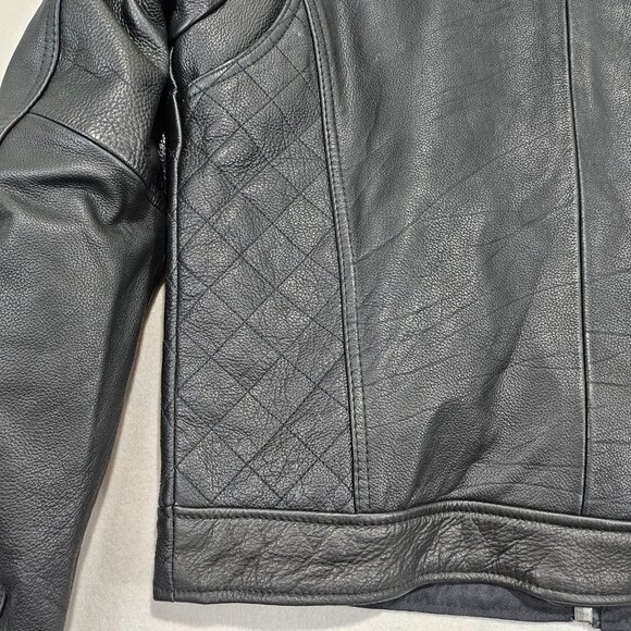 First Classics Jacket Mens Large Black Leather Zip Up Lined Biker Motorcycle - Picture 12 of 15